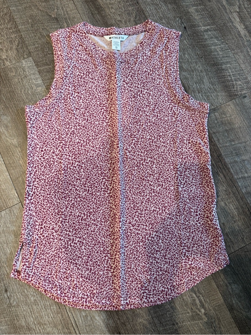Athleta Breezy Tank Pink Leopard-Print Sleeveless